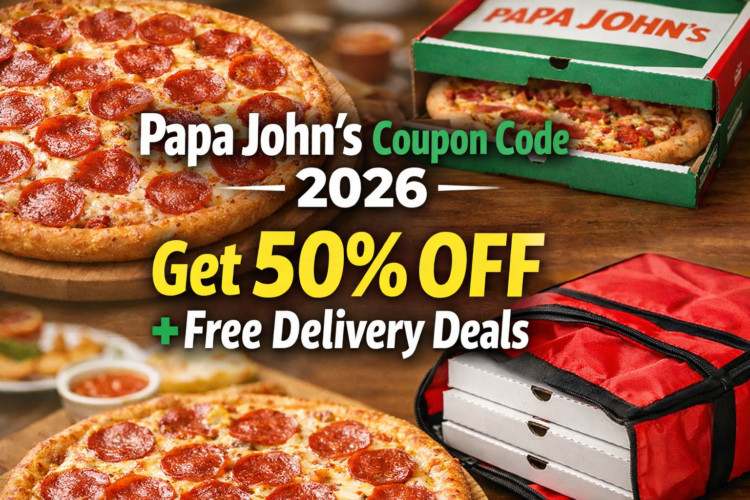 Papa Johns Coupon Code 2026 – Get 50 OFF Free Delivery Deals